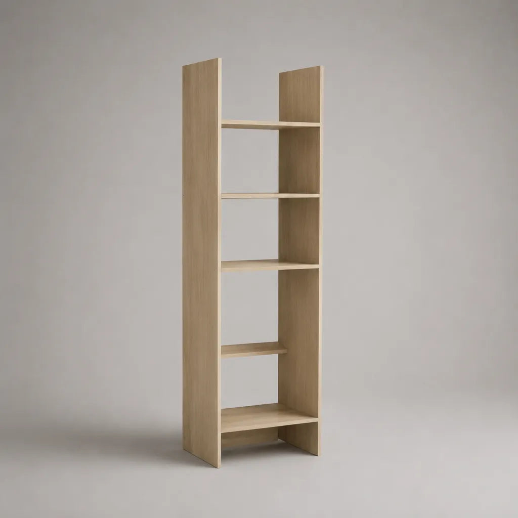 Bücherregal Standregal aus melaminbeschichteter Spanplatte, Eiche natur, 50 × 25 × 180 cm